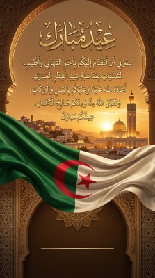 بطاقة عيد الفطر لدولة الجزائر