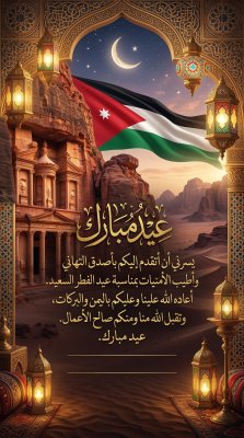 بطاقة عيد الفطر لدولة الأردن