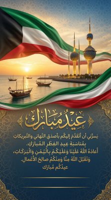 بطاقة عيد الفطر لدولة الكويت