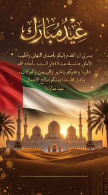بطاقة عيد الفطر لدولة الإمارات