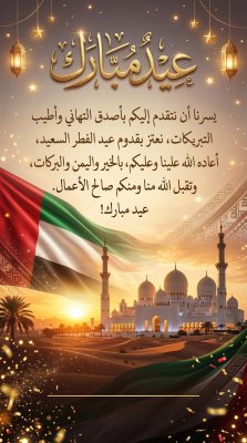 بطاقة عيد الفطر لدولة الإمارات