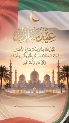 بطاقة عيد الفطر لدولة الإمارات